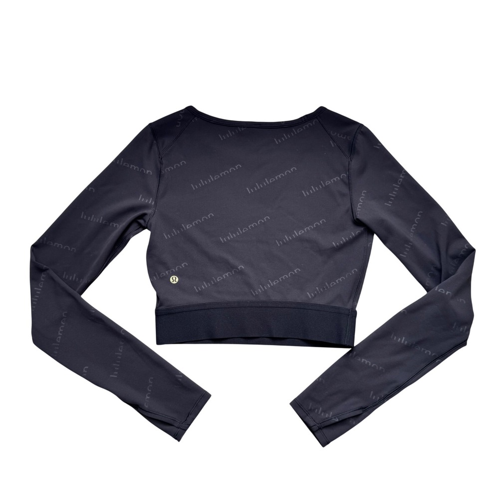 Lululemon Wunder Train Cropped Long Sleeve Special Edition Black Size 6 Gym - Picture 3 of 7